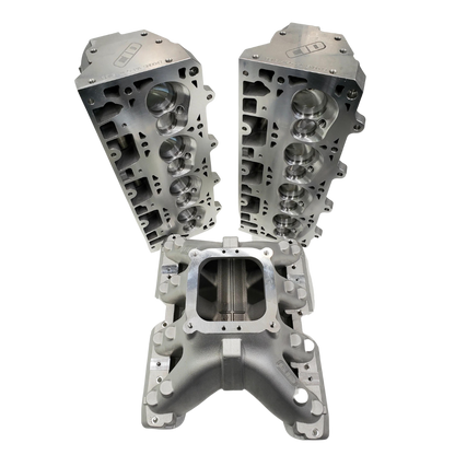 CID LS7 12D BE Cylinder Heads 450CFM - 3.7" CSA - Suit 4.125" + Bore Std Exhaust Height (Per PAIR) (4791852236874)